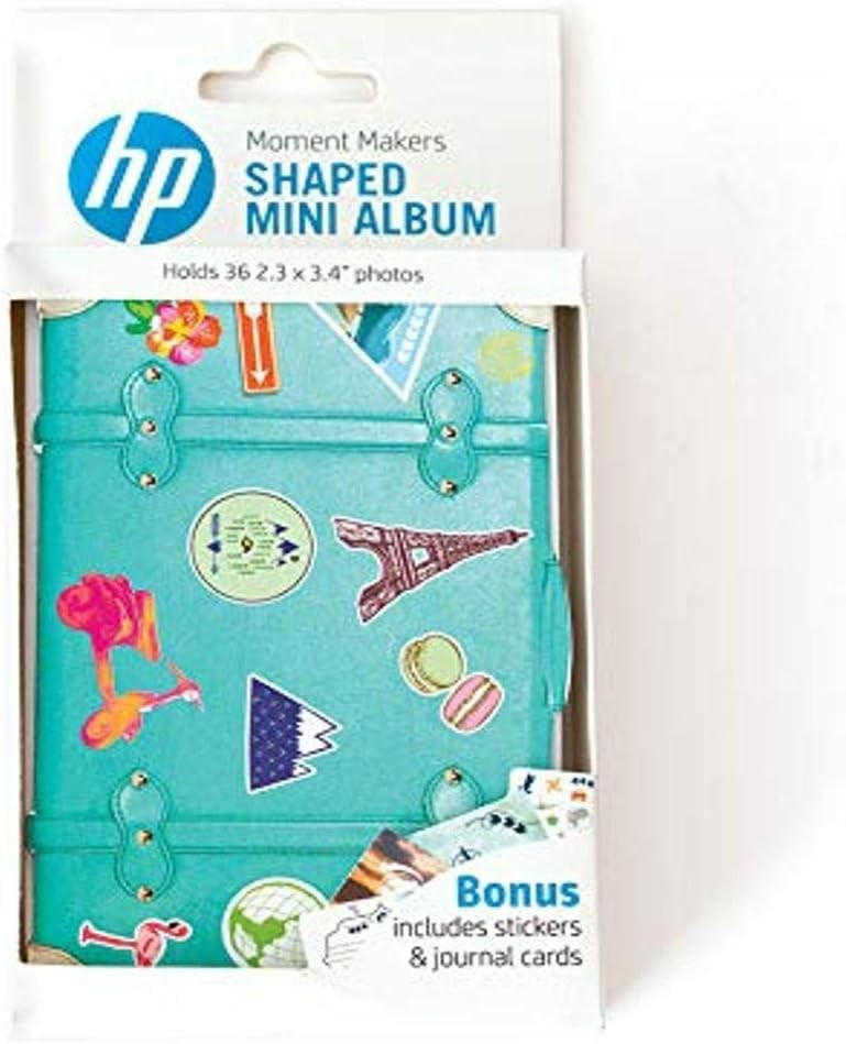 HP Sprocket Mini Scrapbook Suitcase Photo Album for 2×3 and 2.3×3.4 Prints
