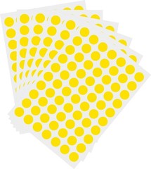 High-Quality Yellow Circle Dot Stickers – 1050 Count for Endless Organization