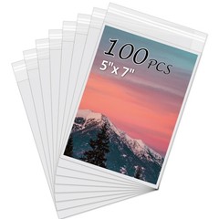 Somime Acid-Free Picture Sleeves, 100Pack Crystal Clear Storage Bags for 5×7 …