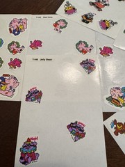 Big Lot 80s STICKERS Trend Scratch Sniff Lollipop Kitten Red Hots Hot Fudge Jell