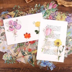 Gilding Flower Stickers (240 Pieces) – Glitter Watercolor Transparent Sticker…