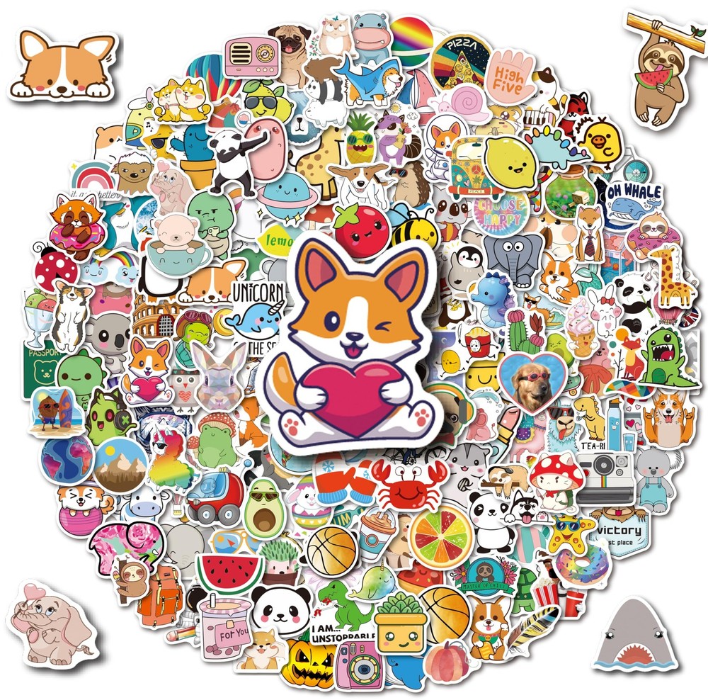 200PCS Waterproof Vinyl Stickers for Water Bottles, Cute Kids Stickers for Cl…