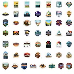 50 PCS USA National Park in United States Travel Stickers Waterproof Vinyl