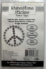 Rhinestone Peace Sign Sticker Scrapbook Arts Crafts Kids 35 Stones Pink Blue New