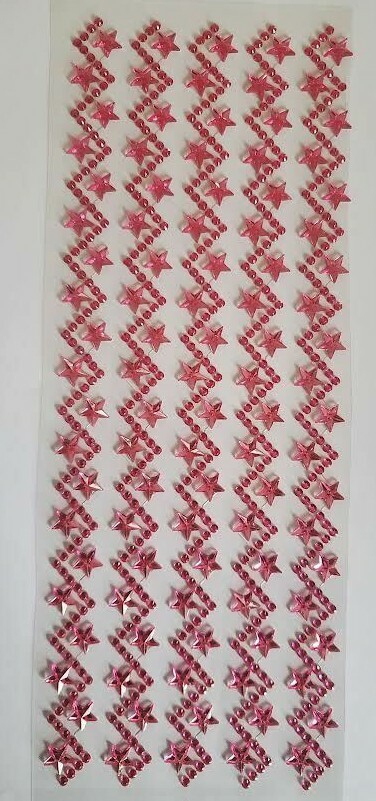 CraftbuddyUS 5 ZigZag Star Self Adhesive Rhinestone Stripes, Color – CERISE DIY