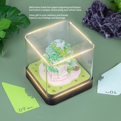 3D Memo Pad Tree House 2026 Desk Calendar Paper Sculpture Notepad Notes (Green)