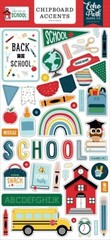 FIRST DAY OF SCHOOL (3) 6″x13″ CHIPBOARD SET Echo Park Accents Phrases Frames