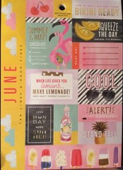 Calendar Month June Summer Foil Cardstock Scrapbook Planner Stickers