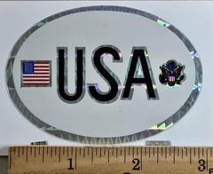 7 Selectra VTG Patriotic American USA Prismatic Flag Stickers, 250th Anniversary