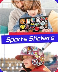 300 Assorted Sport Stickers: Waterproof Vinyl for Kids’ Water Bottles