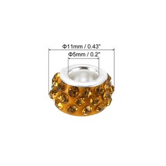 5mm Clay Spacer Beads, 100 Pcs Rhinestone European Polymer Bead, Gold