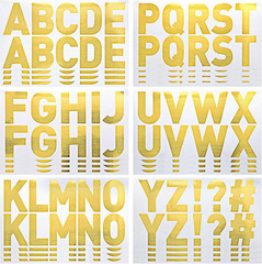 232 Pcs 24 Sheets Gold Letter Stickers Large Bulletin Board Letters for Classroo