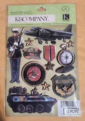 K&Company Grand Adhesions Marines USA Dimensional Stickers NEW! Free Shipping!