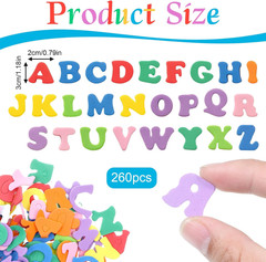 260 PCS Colorful Foam Letter Stickers, Foam Alphabet Letters Self-Adhesive Stick