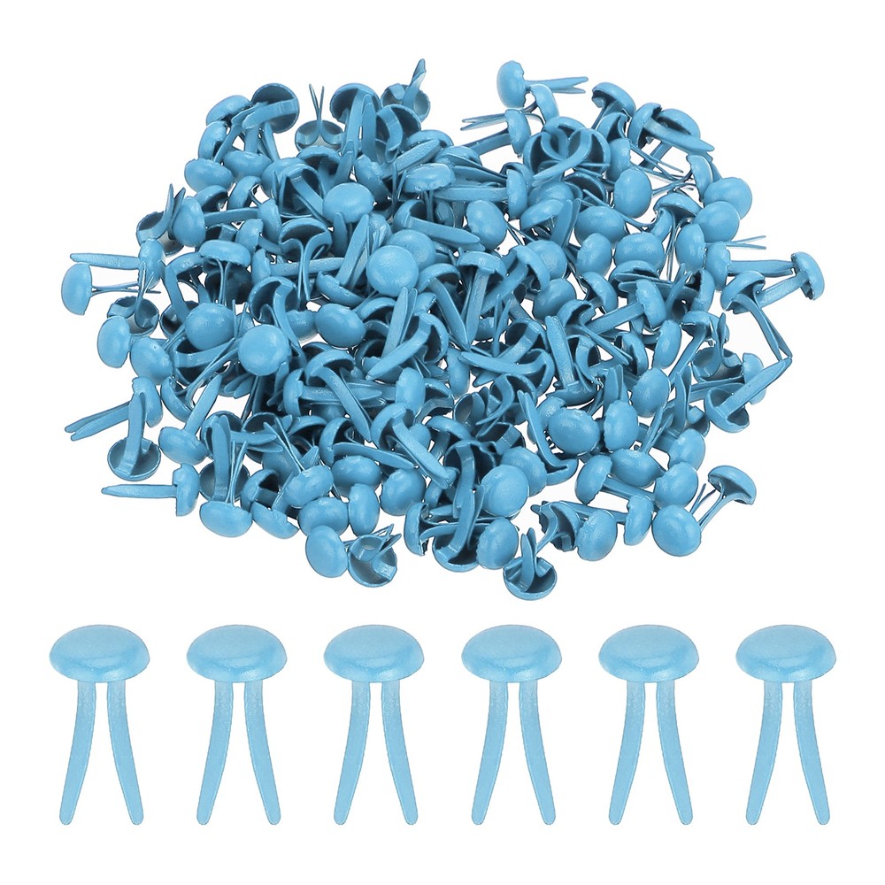 1000 Pcs Paper Brass Fasteners Split Pins, Sky Blue,4.5x 8 mm