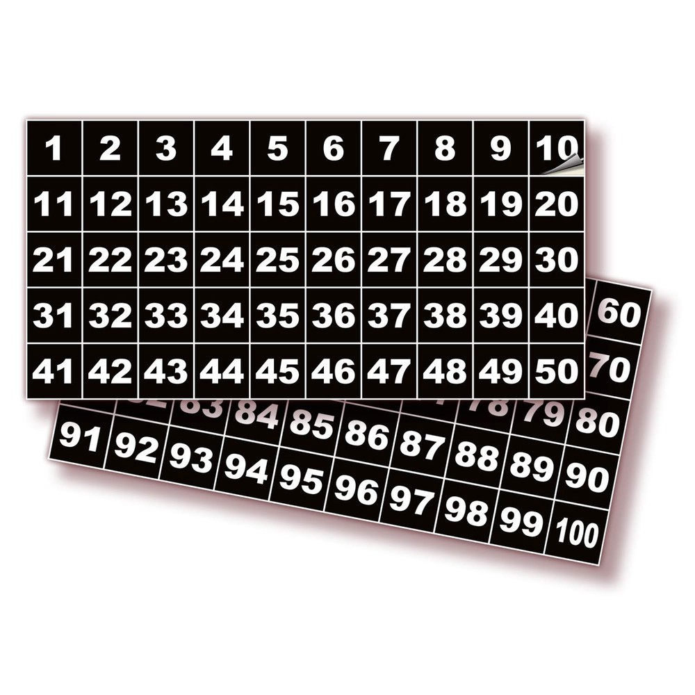 iSYFIX Black Consecutive Number Stickers – 1 to 100, 1-inch, 1 Set –