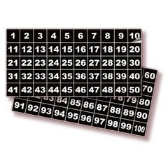 iSYFIX Black Consecutive Number Stickers – 1 to 100, 1-inch, 1 Set –