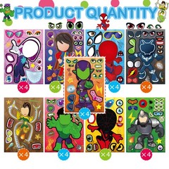 Cute Superhero Stickers for Teen, 36 Sheets, Make Your Own Movie Theme, Make …