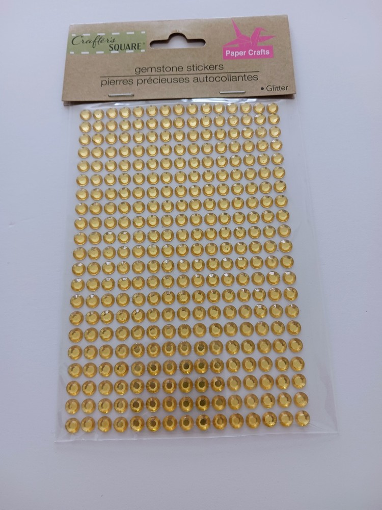 Crafter’s Square – Glitter Gemstone Stickers – Yellow – 315 count – Retired