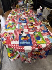 Vintage Mickey And Friends Curtain Approximately 40×80 One Side Only