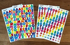 4 sheets Colorful Small ABC / 123 Alphabet Numbers Scrapbook 400 Stickers!