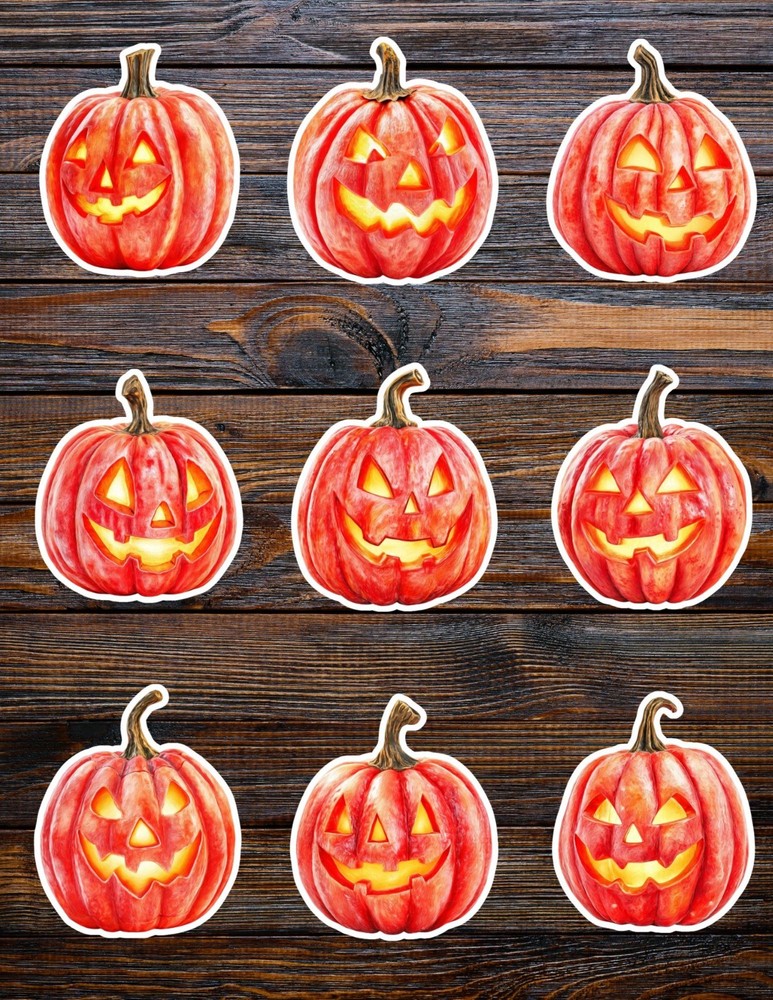 Jack O Lantern Halloween Vinyl Stickers Scrapbooking Laptop Waterbottle