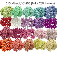20 Colors Mixed 200pcs 1″(2.5cm) Cottage Paper Flower DIY Craft (S15-Mixed/C200)