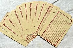 SET OF 12 – Stamped Punched Junk Journal Manila Mixed Media Paper Craft Ephemera