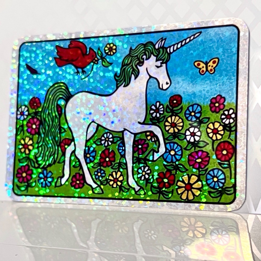 Retro Unicorn Prism Sticker Vending Machine Holo 1980s Vintage REPRODUCTION
