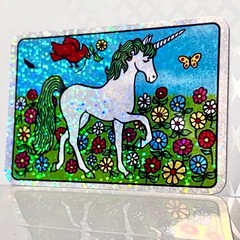 Retro Unicorn Prism Sticker Vending Machine Holo 1980s Vintage REPRODUCTION