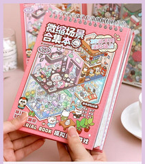 20 Sets 3D Sticker Therapy Scene Material Book,Diy 3D House Stickers Set for Adu