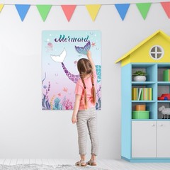 Mermaid Party Game – Pin the Tail with 24 Tails for Kids Birthday Fun