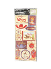 Debbie Mumm Cowboys 5.5″x13″ Die-Cut Sticker Sheet scrapbooking