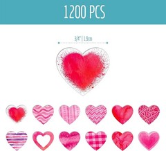 1200-Piece Heart-Shaped Stickers Roll for Valentine’s, Classrooms & Events