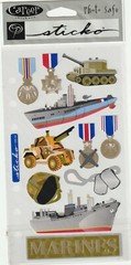 Vintage Sticko flat stickers MARINES MILITARY theme 55241 FAST FREE shipping!