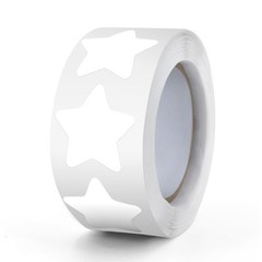 White Star Stickers Roll 1 Inch SelfAdhesive Waterproof 500 PCS