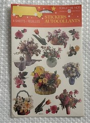 Vtg 4 Sheets Forget Me Not Stickers Floral Arrangements American Greetings NEW