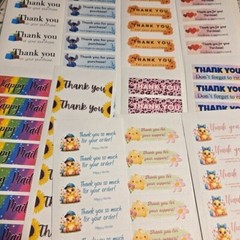 100 mixed thank you stickers
