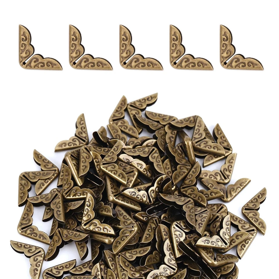100pcs Metal Book Corner Protectors Vintage Book Corner Covers Decorative Pap…