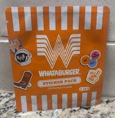 Whataburger Sticker Pack 5 of 5 Collectible 2026 Kids Meal Toy 8 Stickers Sealed
