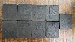 Ellison 4” Block Numbers DieCuts Lot Of (9) 5”X6”