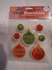 LOT of 6 Jo Ann Craft Essentials Christmas Holiday Scrapbook 3-D Embellishments