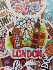 LOT OF 10 pcs ENGLAND UK travel vacation souvenir drawing themed decals london