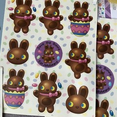 Scrapbook Embellishments SPRING EASTER Stickers Ribbon Eyelets Scraps USED