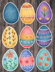 Easter Eggs Die Cut Vinyl Stickers Scrapbooking Laptop Waterbottle