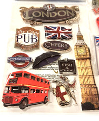 Paper House Jolees Recollections England London Scrapbook Sticker Lot of 3 NEW