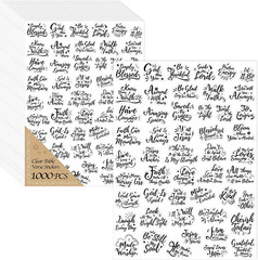 1000 PCS Bible Verse Stickers, Clear Inspirational Pray Stickers Encouraging Scr