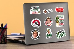 ELF CHRISTMAS DOODLE VARIETY DIE CUT VINYL 50 CT STICKER PACK