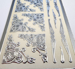 Class A Peels Victorian Silver Foil Stickers Borders Corners RARE NOS Scrapbook