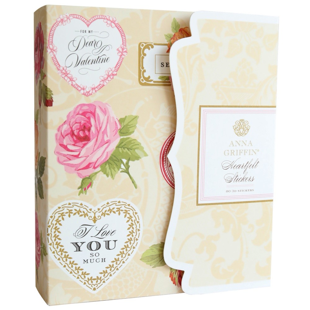 Anna Griffin Heartfelt Stickers-20 pcs/ 1 Each of 20 Different Lovely Designs